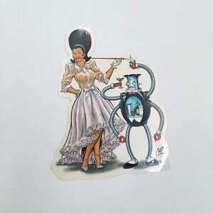 COOP Art Robot Butler Pin-Up Vinyl Sticker 2001 Poster Pop Chris Cooper Kustom
